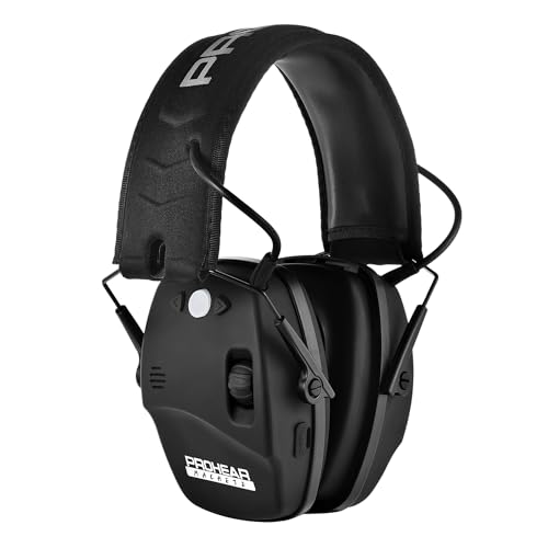 Bluetooth Rechargeable Ear Protection Earmuffs for Shooting - Black Slim Hearing Protector