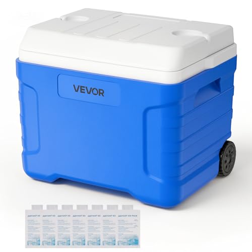 45QT Portable Cooler with Ice Retention Hard Cooler with Wheels & Handles