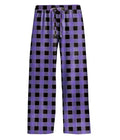 Remimi Girl Boy Plaid Pants with Drawstring - Purple Black, 7-8 Years