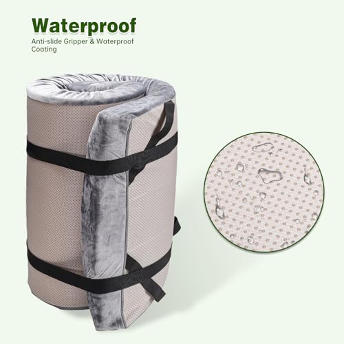 75X30X3 Inch Memory Foam Camping Mattress Pad - Waterproof Non-Slip Bed for Adults