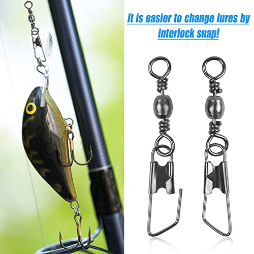 Fishing Swivels Snaps Set 60 Pcs Stainless Steel & Copper Tackle Connectors #1 / 60