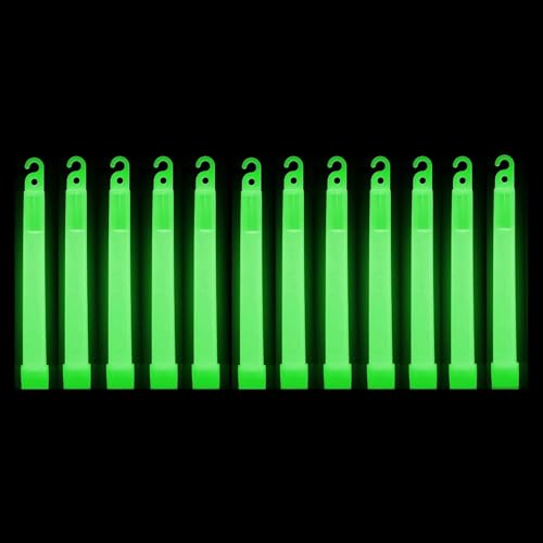 Green Emergency Glow Sticks 12 Hour Duration - 100 Pack, Industrial Grade Survival Lights for Camping, Power Outages, and Safety - Variation: Green
