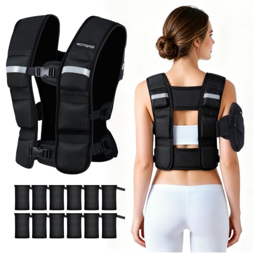 Weighted Vest for Men Women Adjustable 0.7-12.7 lbs Black Fitness Equipment