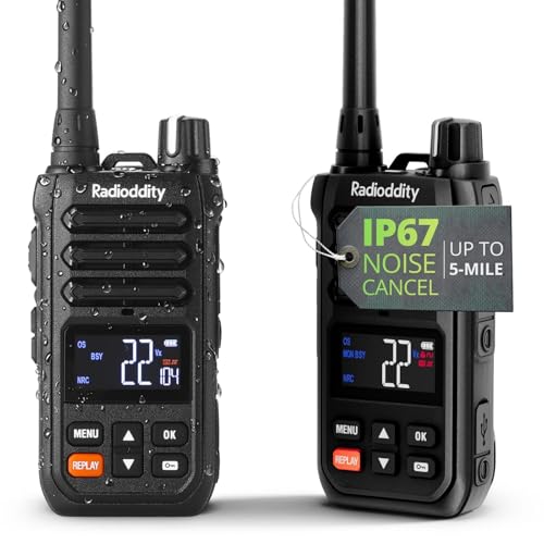 Radioddity X1 IP67 Waterproof Long Range Walkie Talkies - 2 Pack