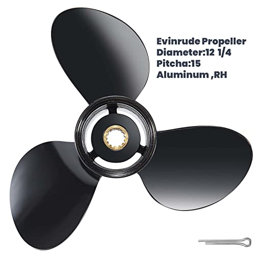 12 1/4x15 Boat Propeller for BRP Johnson Evinrude 40-75HP, 13 Spline, Aluminum Alloy