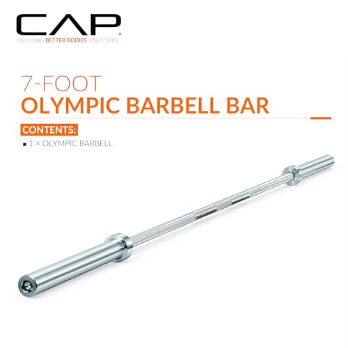Elite 7 ft Chrome Olympic Barbell - 750 LB Capacity for Strength Training