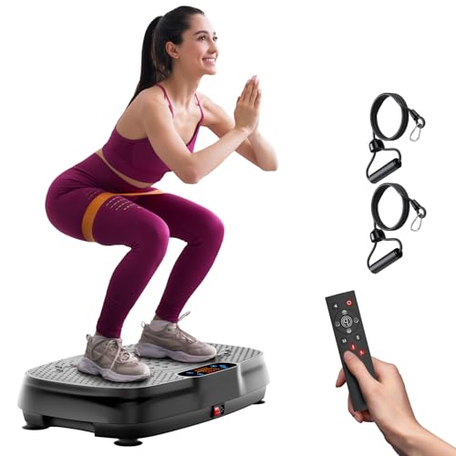 TISSCARE Silver Grey Vibration Plate Exercise Machine for Full-Body Workout & Fat Loss