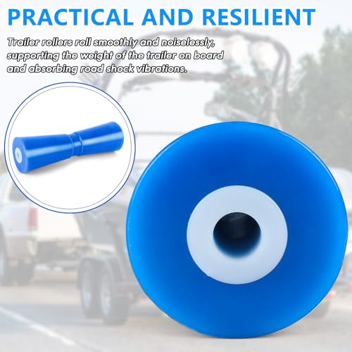 12-Inch Boat Trailer Roller 4-Pack Heavy Duty PU Keel Rollers for Boat Trailers