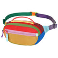 Retro Fanny Pack for Women Men Hiking Waist Bag with 2 Pockets - Yellow