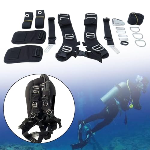 Diving Backplate Harness System with Adjustable Straps & Removable Shoulder Pads
