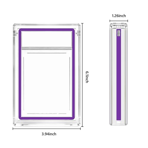 DEDC 4-Pack Transparent Acrylic Card Display Case for PSA Slab Guard - Magnetic Stand, UV Resistant, 3.2cm Thick, Fits Standard Trading Cards