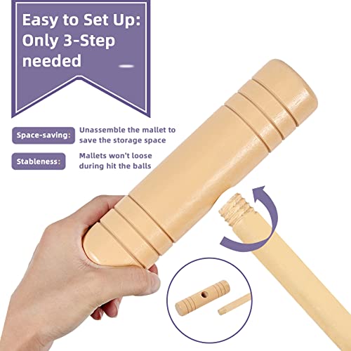 32-Inch Regulation Croquet Set with Wooden Mallets for Outdoor Lawn Game - 6 Players