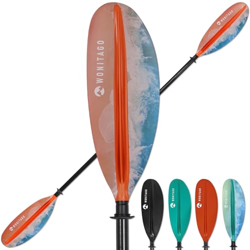 Ocean Orange 240-260cm Adjustable Carbon Fiber Kayak Paddle - Lightweight & Durable