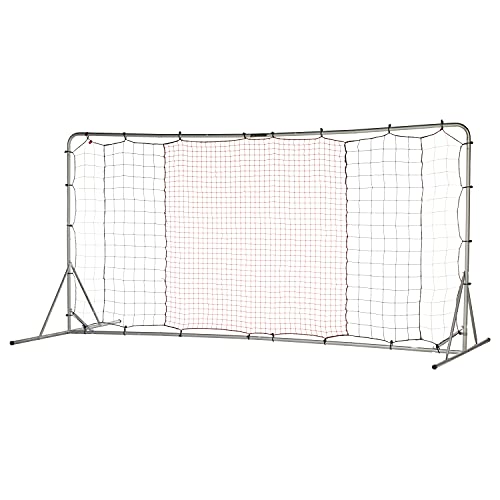 12' x 6' Soccer Rebounder Net - Silver Heavy-Duty Steel Practice Equipment