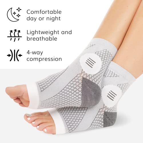 Neuropathy Compression Socks Large Gray 3 Pairs - Foot & Ankle Relief