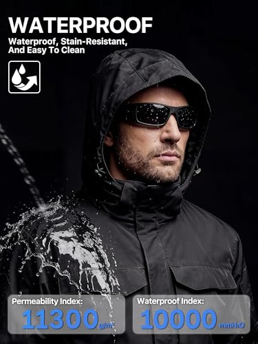 FREE SOLDIER Men's 3X-Large Waterproof Ski Winter Jacket with Detachable Hood