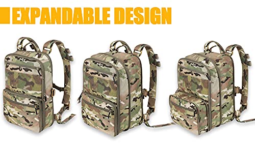 KRYDEX Camo Tactical Expandable Backpack MOLLE Hiking & Hunting Bag