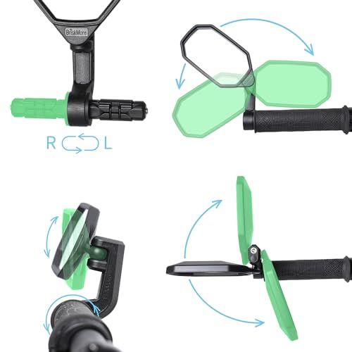 BriskMore Bike End Mirrors with Silver Convex Glass - 1 Pair