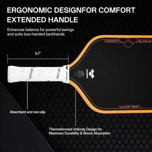 VAN WIN PRO T8 Pickleball Paddle - Raw Carbon Fiber USAPA Approved, Control & Power