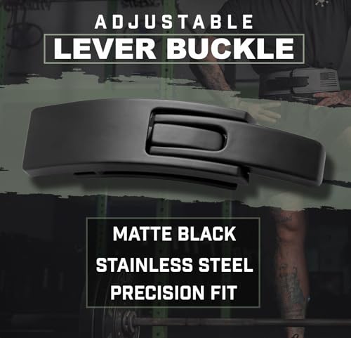 Leather Weight Lifting Belt with Steel Lever Buckle - 10mm Support for Powerlifting & CrossFit - M / 1776