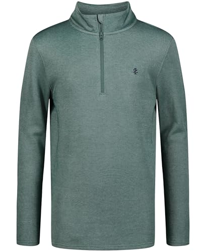 Izod Boys' Long Sleeve Feeder Stripe Quarter Zip Pullover - Sea Pine 14-16