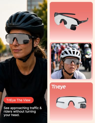 TriEye Photochromatic Cycling Glasses with Rearview Mirror UV400 - V2.0