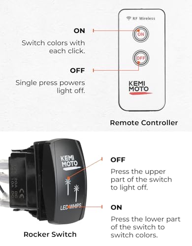 70mm LED Whip Lights 2 Pack - Focused Beam Off-Road Vehicle Lighting