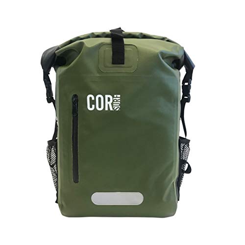 COR Surf Waterproof Dry Backpack with Padded Laptop Sleeve - 40L Green