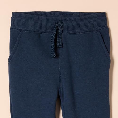 Toddler Boys Fleece Jogger Sweatpants Navy Large Multipack - Elastic Waist & Drawstring