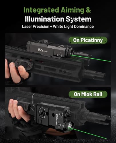 EZshoot Black 3-in-1 Rifle Laser Light Combo 1600 Lumen with Green & IR Lasers