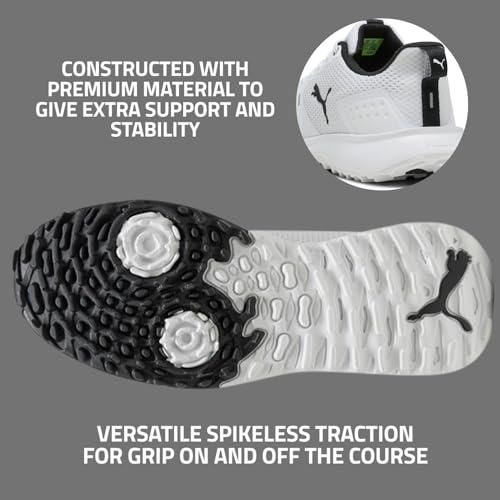 Men's Golf Shoes Spikeless White Black 11 Fusion Grip 6 - Lightweight Comfort