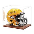 UV-Protected Clear Football Helmet Display Case by Happyseason - 93.8% UV Block Acrylic with Solid Wood Base