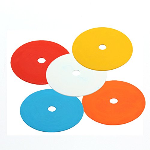 Red Flat Spot Markers for Sports Training - 6 Inch, Pack of 10