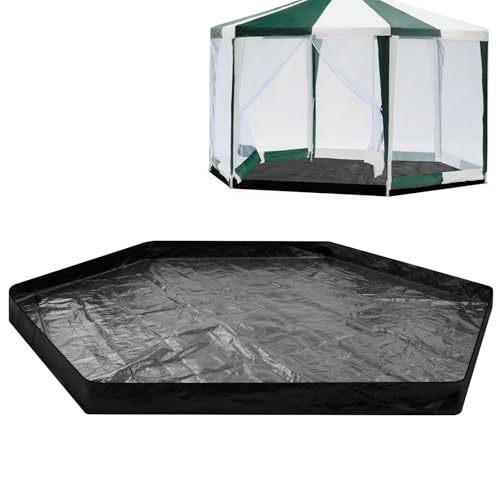 Tinideya 12.5 ft Waterproof Hexagon Tent Floor Mat with Vertical Edge for Camping