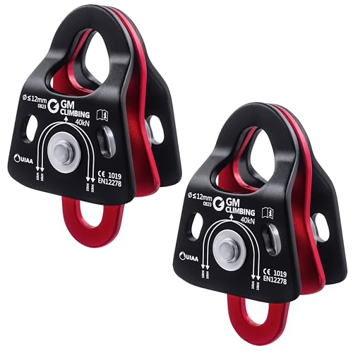 GM Climbing 40kN Micro Double Pulley Pack of 2 - Prusik Minding, Rescue & Rigging Equipment