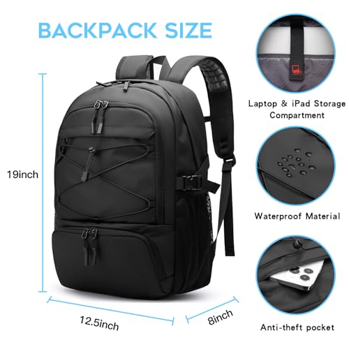 Large Sports Backpack with Ball & Shoe Compartments for Basketball, Soccer, Volleyball