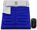 Sleepingo Blue Double Waterproof Sleeping Bags for Adults, Camping & Backpacking