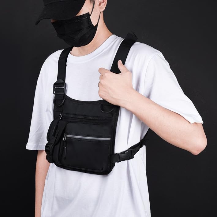 Skiennix Adjustable Nylon Chest Bag - Multi-Functional Sport Vest for Hiking & Cycling