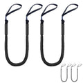4 Feet Bungee Dock Lines with Loops for Boats & PWC – Black, Set of 2