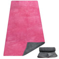 Dark Pink Extra Thick Yoga Mat Towel 72x27.5 Inch Non-Slip Sweat Absorbent