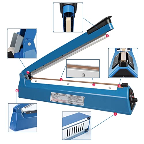 16 Inch Manual Impulse Heat Sealer for Plastic Bags Food Storage