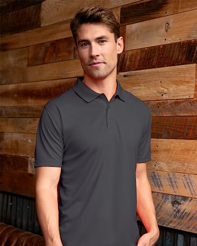 Men's College Team Color Polo Shirt - Moisture Wicking, Embroidered Logo - Ohio State Large