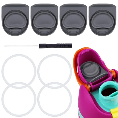 Grey Replacement Stopper and O-Ring Gasket Kit for Owala Water Bottles - 4 Sets