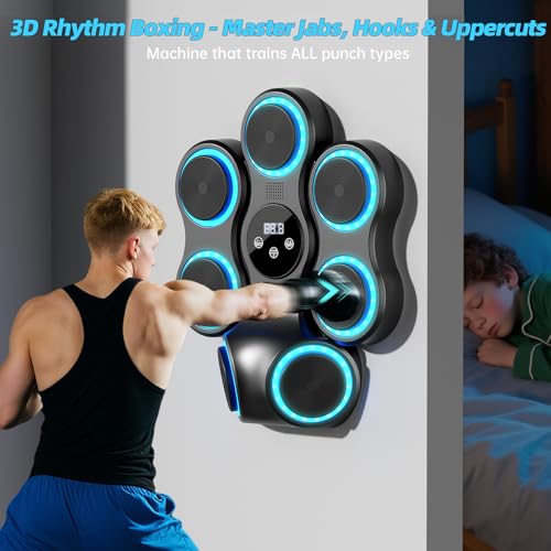 X-Large Music Boxing Machine with LED Lights & Bluetooth Speakers – Interactive Fitness Punching Bag for Adults