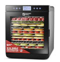 Magic Mill Premium Food Dehydrator with Black 15 XL Stainless Steel Trays, 800W Digital Timer
