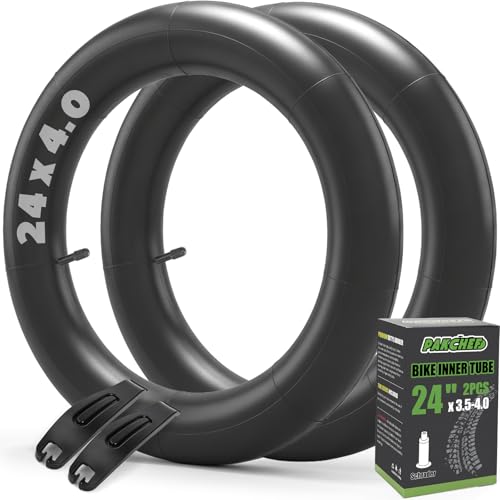 Fat Bike Inner Tube 24x4.0 Schrader Valve 2-Pack - Compatible with Mountain & E-Bikes