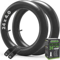 Fat Bike Inner Tube 24x4.0 Schrader Valve 2-Pack - Compatible with Mountain & E-Bikes
