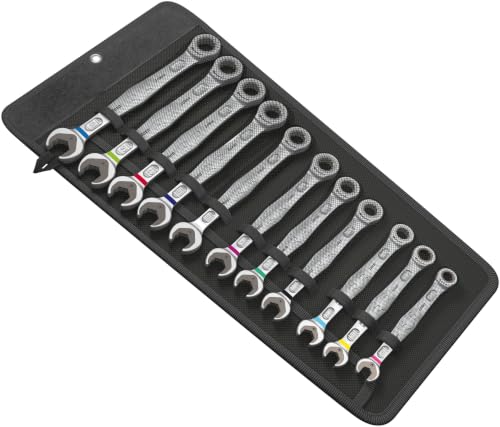 11-Piece Metric Combination Wrench Set with Metal Holding Plate - Wera Joker