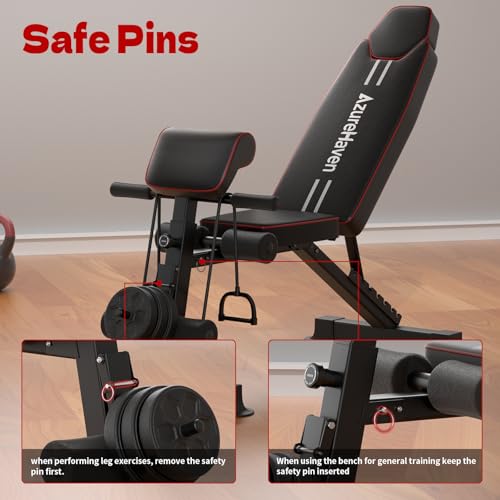 Black Adjustable Foldable Weight Bench for Full Body Home Gym - 660LBS Capacity