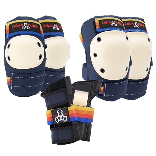 Triple Eight Saver Series 3-Pack Skate Pad Set with Large Size Variation